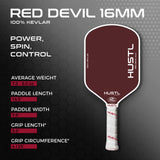 HUSTL Red Devil 100% Kevlar 16mm Pickleball Paddle