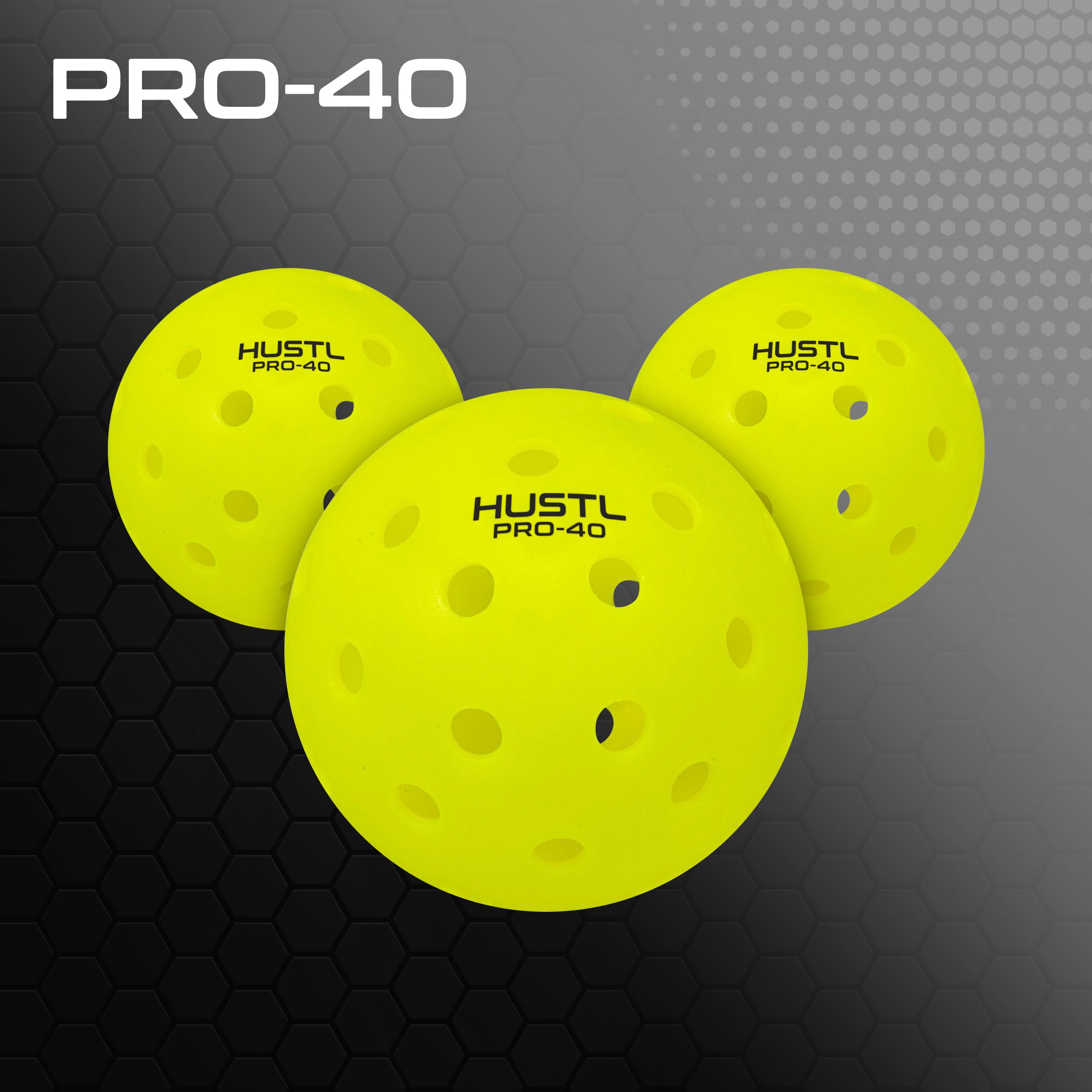 HUSTL PRO-40 Premium Quality Outdoor Pickleballs