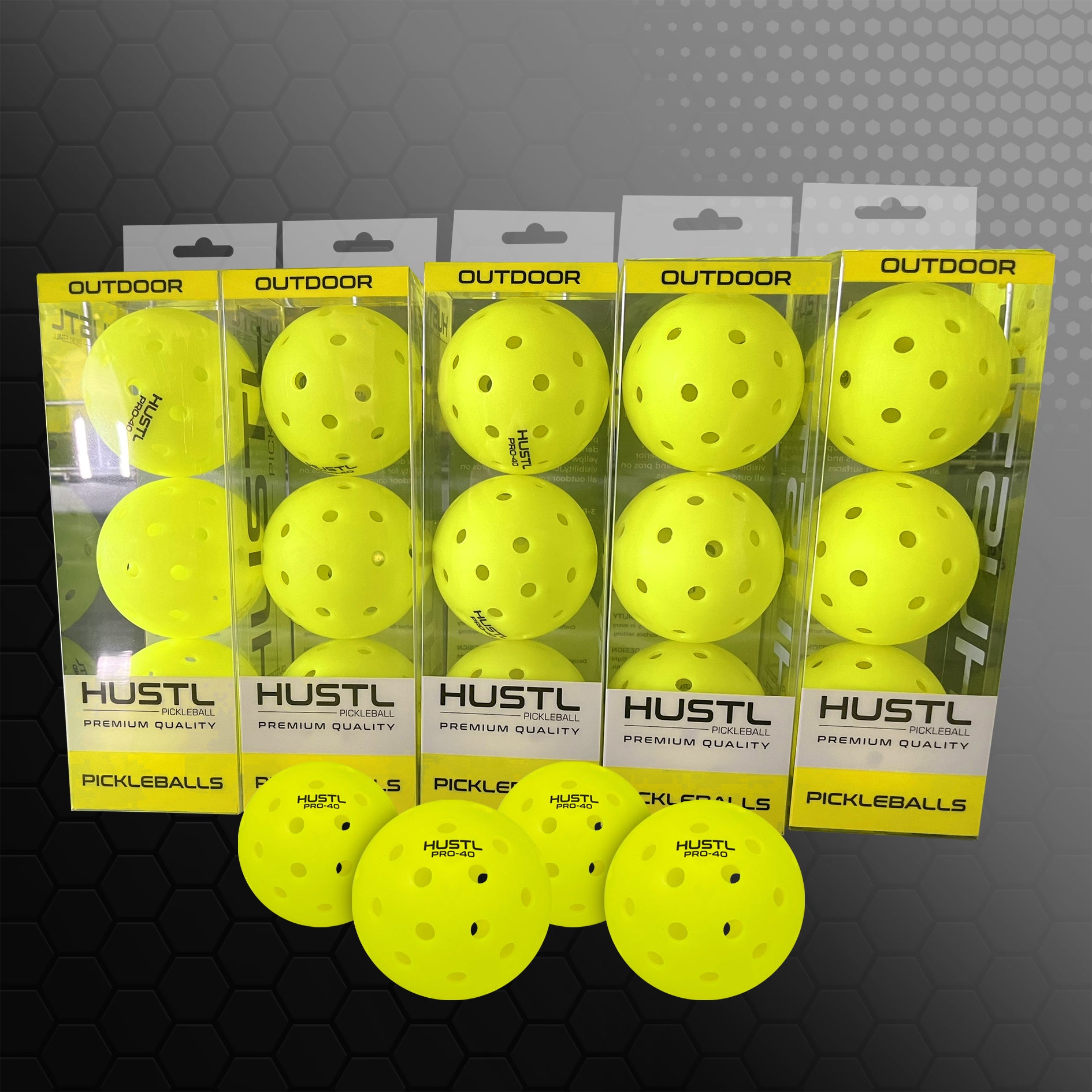 HUSTL PRO-40 Premium Quality Outdoor Pickleballs
