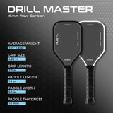 HUSTL Drill Master 16mm Raw Carbon Training Paddle